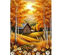 Jigsaw Puzzles 30 Pieces for Adults, Challenging & Brainteasing Adult Jigsaw Puzzles 30 pieces, Difficult Puzzles, For Men/Women Golden Autumn Scenery