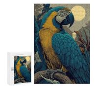 Jigsaw Puzzles 300 PCS Amazonian Macaw Moonlit Jungle Jigsaws for Adults Puzzle Pattern Assembly Educational Challenge Birthday And Unique Gifts 300 PCS