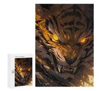 Jigsaw Puzzles 300 PCS Anime Tiger Glowing Eyes Teenagers Puzzles Relax Games Difficult Challenge Unique Birthday And Xmas Gifts 300 PCS