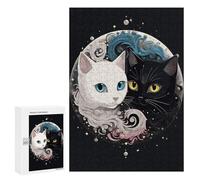 Jigsaw Puzzles 300 PCS Anime Ying Yang Cats Teenagers Puzzles Relax Games Difficult Challenge Unique Birthday And Xmas Gifts 300 PCS
