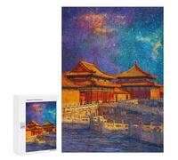 Jigsaw Puzzles 300 PCS Beijing Forbidden City Night Sky Jigsaws for Adults Puzzle Pattern Assembly Educational Challenge Birthday And Unique Gifts 300 PCS