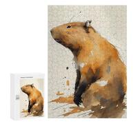 Jigsaw Puzzles 300 PCS Capybara Watercolor Teenagers Puzzles Relax Games Difficult Challenge Unique Birthday And Xmas Gifts 300 PCS
