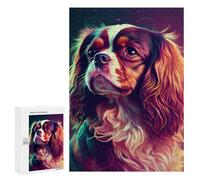 Jigsaw Puzzles 300 PCS Cavalier King Dog Colorful Teenagers Puzzles Relax Games Difficult Challenge Unique Birthday And Xmas Gifts 300 PCS