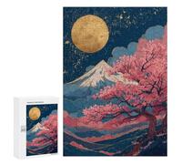 Jigsaw Puzzles 300 PCS Cherry Blossom Moonlit Mountain -1 Jigsaw for Teenagers Improve Memory Difficult And Challenge Brainteaser Family Games 300 PCS