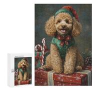 Jigsaw Puzzles 300 PCS Christmas Poodle with Presents-6 Jigsaws for Adults Puzzle But Fun And Humorous Every Piece Is Unique - Family Fun & Game Night 300 PCS