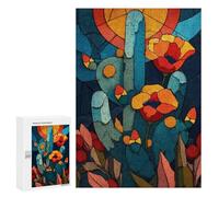Jigsaw Puzzles 300 PCS Colorful Cactus Garden Artwork Jigsaws for Adults Puzzle But Fun And Humorous Every Piece Is Unique - Family Fun & Game Night 300 PCS