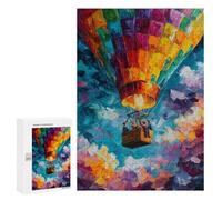 Jigsaw Puzzles 300 PCS Colorful Hot Air Balloon Ride Jigsaws for Adults Puzzle Pattern Assembly Educational Challenge Birthday And Unique Gifts 300 PCS