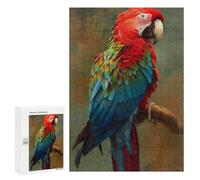 Jigsaw Puzzles 300 PCS Colorful Macaw Parrot Art Print-1 Jigsaws for Adults Puzzle Pattern Assembly Educational Challenge Birthday And Unique Gifts 300 PCS