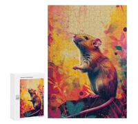 Jigsaw Puzzles 300 PCS Colorful Mouse Illustration Jigsaw for Teenagers Improve Memory Difficult And Challenge Brainteaser Family Games 300 PCS