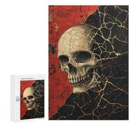 Jigsaw Puzzles 300 PCS Cracked Skull Artwork Jigsaws for Adults Puzzle But Fun And Humorous Every Piece Is Unique - Family Fun & Game Night 300 PCS