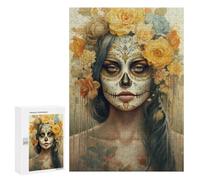 Jigsaw Puzzles 300 PCS Day of The Dead Art Print-7 Jigsaws for Adults Puzzle Pattern Assembly Educational Challenge Birthday And Unique Gifts 300 PCS