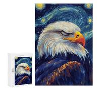 Jigsaw Puzzles 300 PCS Eagle in Starry Night Teenagers Puzzles Relax Games Difficult Challenge Unique Birthday And Xmas Gifts 300 PCS