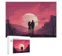 Jigsaw Puzzles 300 PCS Emotional Imagery Wooden Puzzle Personalized Picture Puzzle Family Decoration Puzzles for Adults Challenging Puzzle Family Wedding Graduation Present