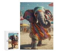 Jigsaw Puzzles 300 PCS for Adults Abstract Elephant Puzzles for Adults Fun Games Staycation Kill Time for Birthday, Chrismas 300 PCS