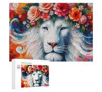 Jigsaw Puzzles 300 PCS for Adults Acrylic Majestic Blossoming Lion Puzzle for Adults Relax Games Hand Speed Race for Birthday, Chrismas 300 PCS