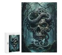 Jigsaw Puzzles 300 PCS for Adults Ancient Skull Snake Symbol Adult Jigsaw Puzzle Toy Wall Decor Analysis And Logic Challenging To Complete 300 PCS