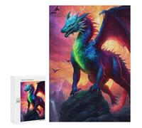 Jigsaw Puzzles 300 PCS for Adults Apocalyptic Magical Dragon Teenagers Puzzles Hands-on Game Precision Cutting Help The Brain Exercise 300 PCS