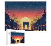 Jigsaw Puzzles 300 PCS for Adults Arc De Triomphe at Sunset Puzzles for Adults Family Games Difficult Hard for Birthday, Chrismas 300 PCS