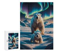 Jigsaw Puzzles 300 PCS for Adults Aurora Crowned Polar Bears Adult Jigsaw Puzzle Toy Wall Decor Analysis And Logic Challenging To Complete 300 PCS