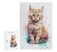 Jigsaw Puzzles 300 PCS for Adults Baby Siberian Cat Kitten Puzzle for Adults Relax Games Hand Speed Race for Birthday, Chrismas 300 PCS