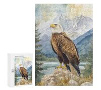 Jigsaw Puzzles 300 PCS for Adults Bald Eagle Mountain View Teenagers Puzzles Toy Wall Decor Perfect Decoration Challenging To Complete 300 PCS