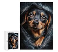 Jigsaw Puzzles 300 PCS for Adults Beagle Peeking from Blanket Teenagers Puzzles Toy Wall Decor Perfect Decoration Challenging To Complete 300 PCS