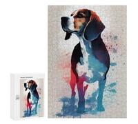 Jigsaw Puzzles 300 PCS for Adults Beagle Watercolors Puzzles for Adults Fun Games Staycation Kill Time for Birthday, Chrismas 300 PCS
