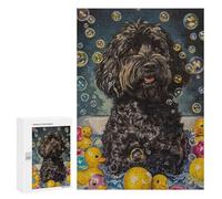 Jigsaw Puzzles 300 PCS for Adults Black Russian Terrier Dog Teenagers Puzzles Hands-on Game Precision Cutting Help The Brain Exercise 300 PCS