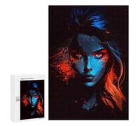 Jigsaw Puzzles 300 PCS for Adults Blue And Red Abstract Portrait Teenagers Puzzles Toy Wall Decor Perfect Decoration Challenging To Complete 300 PCS