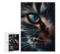 Jigsaw Puzzles 300 PCS for Adults Blue-Eyed Cat Close-Up Jigsaw for Adults Anti-Stress Toys A Work of Art Great Gift for Gaming 300 PCS