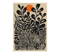 Jigsaw Puzzles 300 PCS for Adults Botanical Illustration with Orange Sun Jigsaw Anti-Stress Toys Staycation Kill Time Help The Brain Exercise 300 PCS