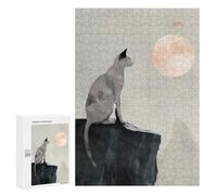 Jigsaw Puzzles 300 PCS for Adults Cat And Moon Digital Painting Adult Jigsaw Puzzle Toy Wall Decor Analysis And Logic Challenging To Complete 300 PCS