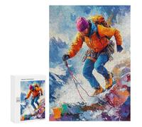 Jigsaw Puzzles 300 PCS for Adults Climber on Mountain Peak Adult Jigsaw Puzzle Toy Wall Decor Analysis And Logic Challenging To Complete 300 PCS