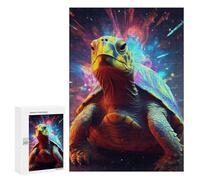 Jigsaw Puzzles 300 PCS for Adults Colorful Cosmic Turtle Jigsaw for Adults Anti-Stress Toys A Work of Art Great Gift for Gaming 300 PCS