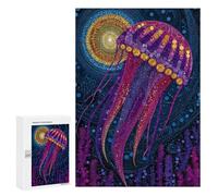 Jigsaw Puzzles 300 PCS for Adults Colorful Jellyfish Art Print-2 Jigsaws for Adults Puzzle Family Activities Challenging To Complete Learning Educational Toys 300 PCS