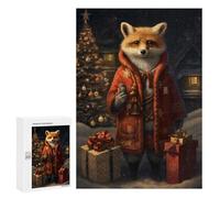 Jigsaw Puzzles 300 PCS for Adults Come Home Fox Xmas Adult Jigsaw Puzzle Toy Wall Decor Analysis And Logic Challenging To Complete 300 PCS