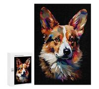 Jigsaw Puzzles 300 PCS for Adults Corgi Geometric Abstract Teenagers Puzzles Toy Wall Decor Perfect Decoration Challenging To Complete 300 PCS