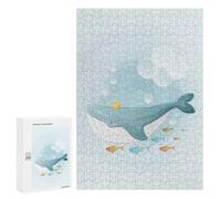 Jigsaw Puzzles 300 PCS for Adults Cute Whale Swimming Teenagers Puzzles Hands-on Game Precision Cutting Help The Brain Exercise 300 PCS