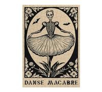 Jigsaw Puzzles 300 PCS for Adults Danse Macabre Skeleton Ballerina Jigsaws for Adults Brain Teaser Game Birthday Present Gifts for Friends And Family 300 PCS