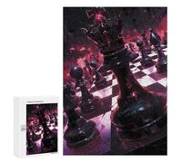 Jigsaw Puzzles 300 PCS for Adults Dark Chessboard King Teenagers Puzzles Hands-on Game Precision Cutting Help The Brain Exercise 300 PCS