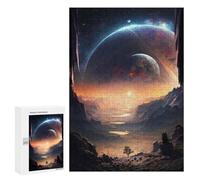 Jigsaw Puzzles 300 PCS for Adults Distant Planets Over Rocky Landscape Adult Jigsaw Puzzle Toy Wall Decor Analysis And Logic Challenging To Complete 300 PCS