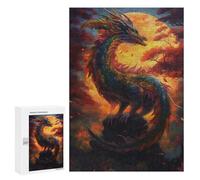 Jigsaw Puzzles 300 PCS for Adults Dragon Sunset Adult Jigsaw Puzzle Toy Wall Decor Analysis And Logic Challenging To Complete 300 PCS