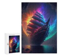 Jigsaw Puzzles 300 PCS for Adults Fantasy Sailing Ship in Space Jigsaw for Adults Anti-Stress Toys A Work of Art Great Gift for Gaming 300 PCS