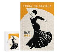Jigsaw Puzzles 300 PCS for Adults Feria De Sevilla Dancer Jigsaw Puzzle Anti-Stress Toys For Family Fun Deal As Gifts for The Whole Family 300 PCS