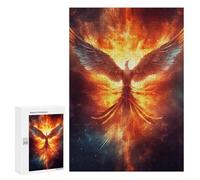 Jigsaw Puzzles 300 PCS for Adults Fire Flames Phoenix Bird Teenagers Puzzles Toy Wall Decor Perfect Decoration Challenging To Complete 300 PCS