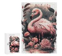 Jigsaw Puzzles 300 PCS for Adults Flamingo Illusion Teenagers Puzzles Hands-on Game Precision Cutting Help The Brain Exercise 300 PCS