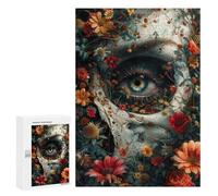 Jigsaw Puzzles 300 PCS for Adults Floral Skeleton Skull Adult Jigsaw Puzzle Toy Wall Decor Analysis And Logic Challenging To Complete 300 PCS