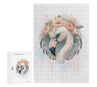 Jigsaw Puzzles 300 PCS for Adults Floral White Flamingo Art Puzzles for Adults Family Games Difficult Hard for Birthday, Chrismas 300 PCS