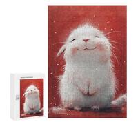 Jigsaw Puzzles 300 PCS for Adults Fluffy White Bunny Jigsaws for Adults Puzzle Family Activities Challenging To Complete Learning Educational Toys 300 PCS