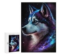 Jigsaw Puzzles 300 PCS for Adults Galactic Husky Portrait Jigsaw Puzzle Anti-Stress Toys For Family Fun Deal As Gifts for The Whole Family 300 PCS